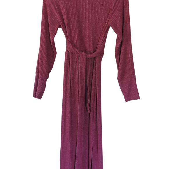 NEW Anthropologie Belted Knit Raspberry Maxi Dress - Medium - Picture 8 of 8